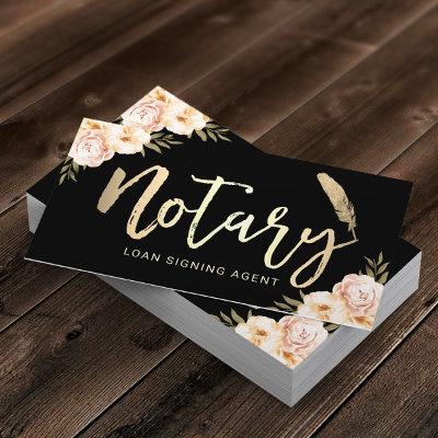 Notary Loan Signing Agent Vintage Floral