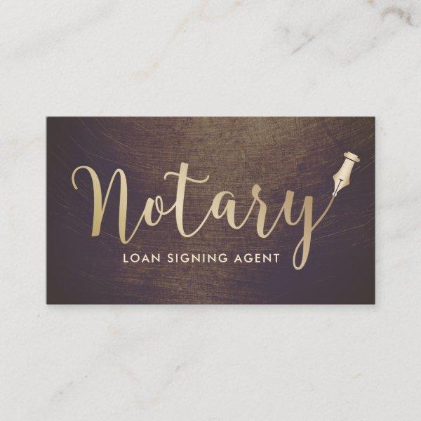 Notary Loan Signing Agent Vintage Gold Typography