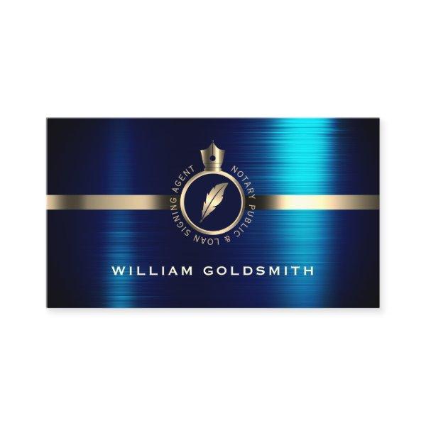 Notary logo coat of arms gold and blue