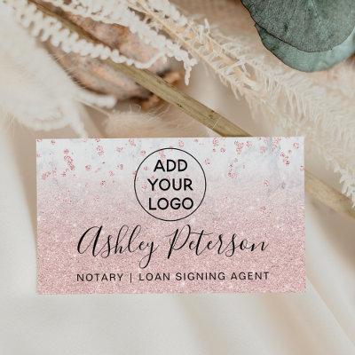 Notary logo confetti marble rose gold glitter