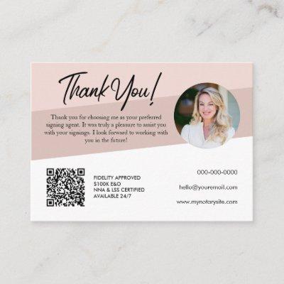 Notary Pastel Rose Loan Signing Thank You Business
