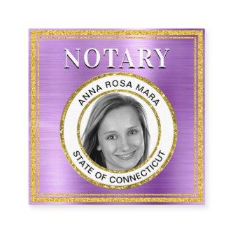 *~* NOTARY PHOTO METAL VIOLET Signing Agent  Square