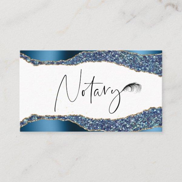 *~* NOTARY PHOTO Pen Feather Signing Agent Glitter