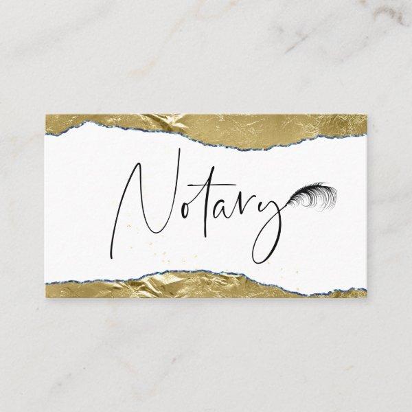 *~* NOTARY PHOTO Pen Feather Signing Agent GOLD