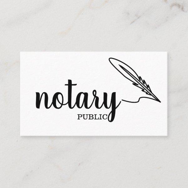 Notary Public Elegant Script Plain Black &  White
