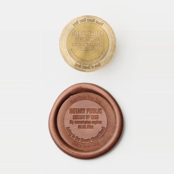 Notary public expiry date | State round bronze Wax Seal Stamp