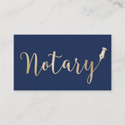 Notary Public Gold & Navy Blue Professional