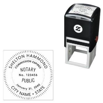 notary public law round black self-inking stamp