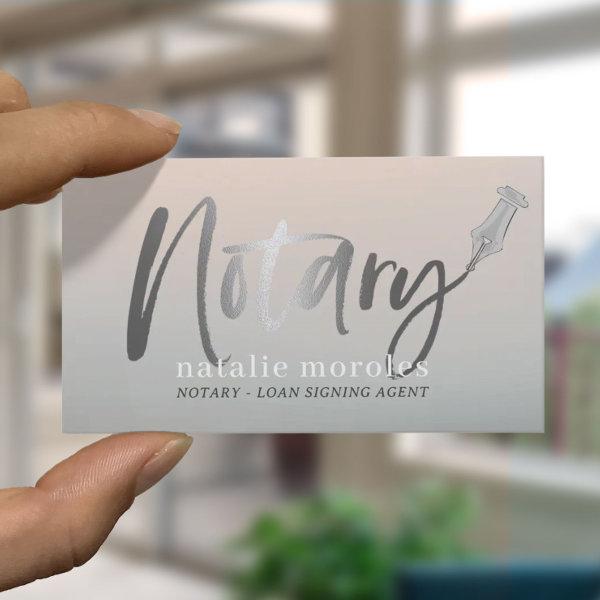 Notary Public Loan Agent Modern Silver Typography