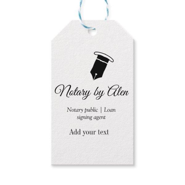 Notary public Loan signing agent add name address  Gift Tags