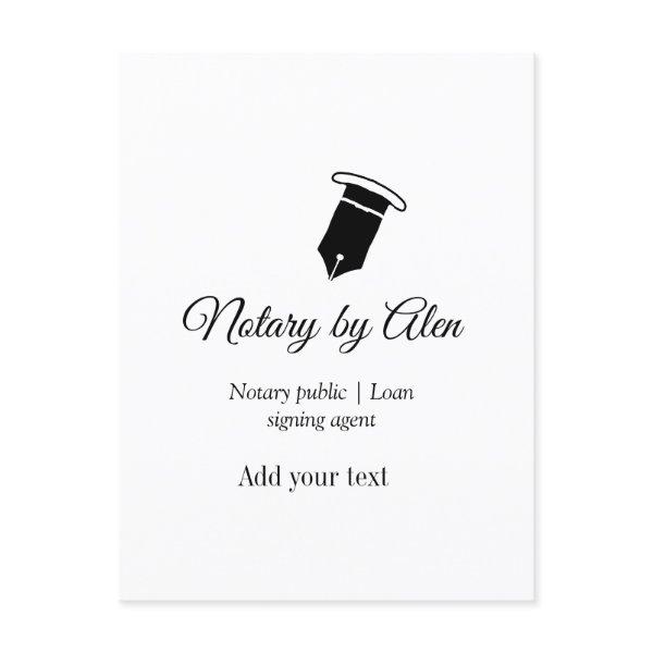 Notary public Loan signing agent add name address  Postcard