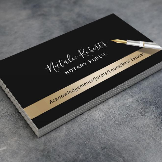 Notary Public Loan Signing Agent Black & Gold