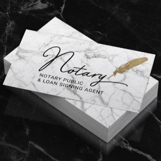 Notary Public Loan Signing Agent Gold Quill Marble