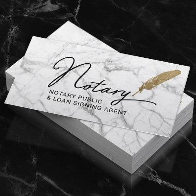 Notary Public Loan Signing Agent Gold Quill Marble