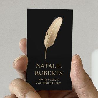 Notary Public Loan Signing Agent Gold Quill Pen