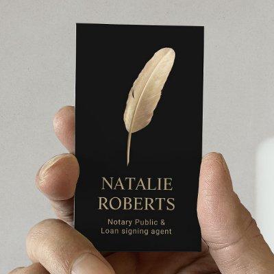 Notary Public Loan Signing Agent Gold Quill Pen