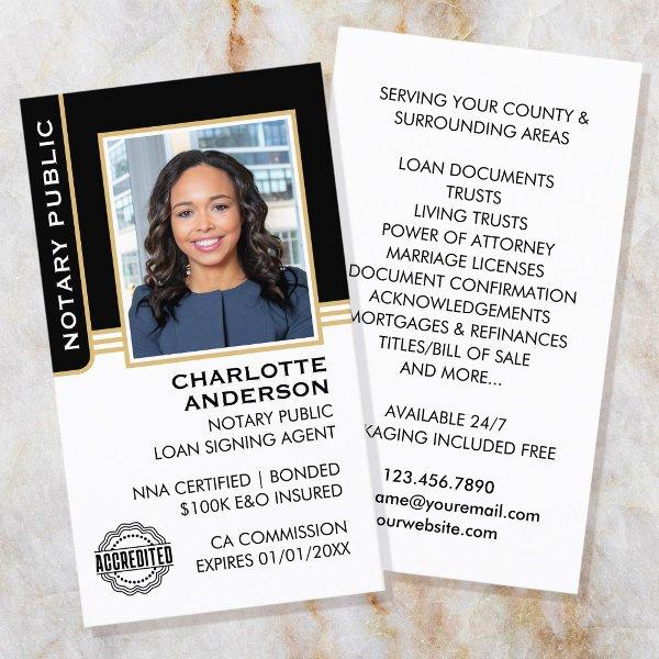 Notary Public Loan Signing Agent ID Black Gold