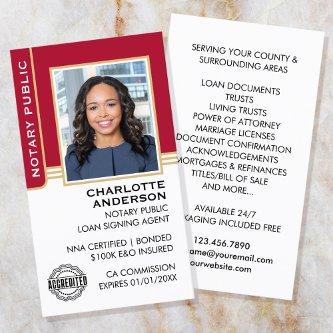 Notary Public Loan Signing Agent ID Red Gold