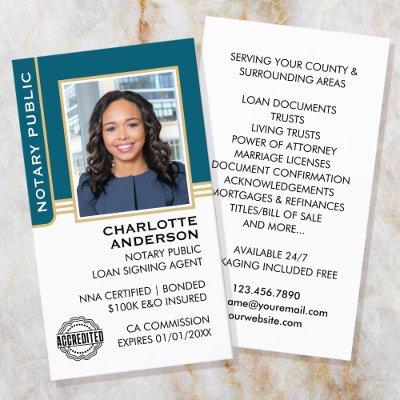 Notary Public Loan Signing Agent ID Teal Gold