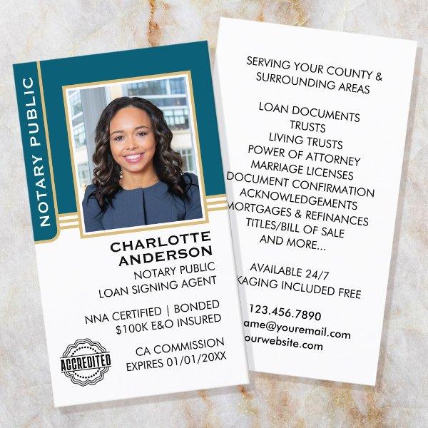 Notary Public Loan Signing Agent ID Teal Gold