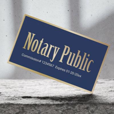 Notary Public Loan Signing Agent Navy & Gold