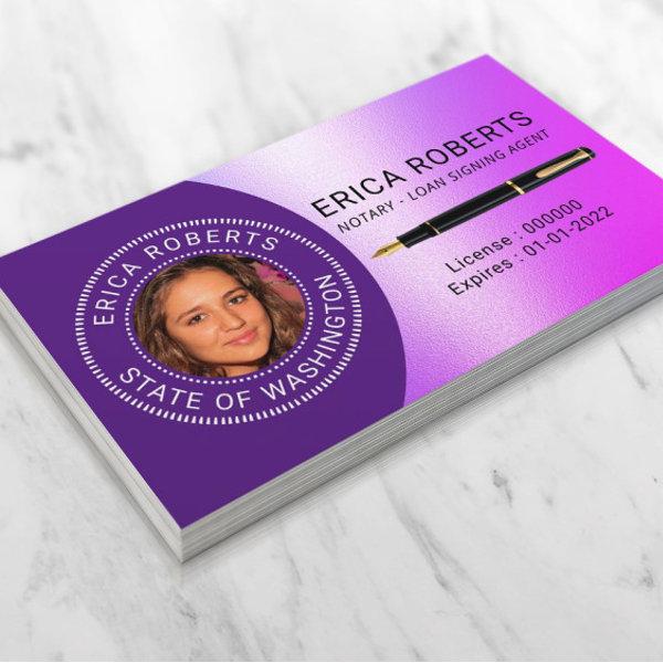 Notary Public Loan Signing Agent Purple Photo