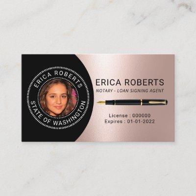 Notary Public Loan Signing Agent Rose Gold Photo