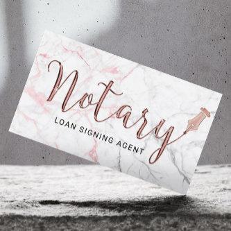 Notary Public Marble Rose Gold 3D Typography