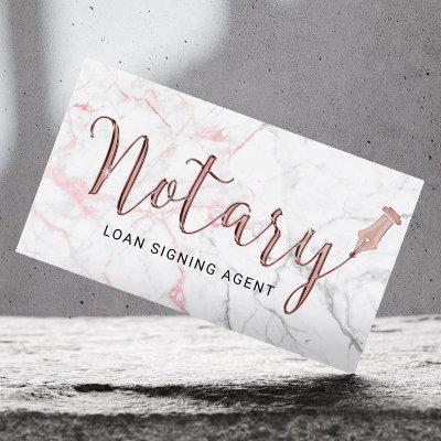 Notary Public Marble Rose Gold 3D Typography