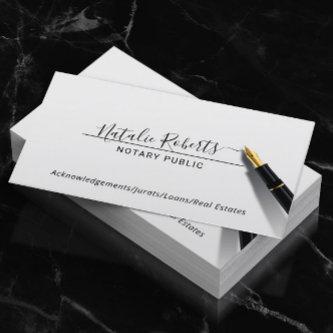 Notary Public Minimalist Script Signature Silver