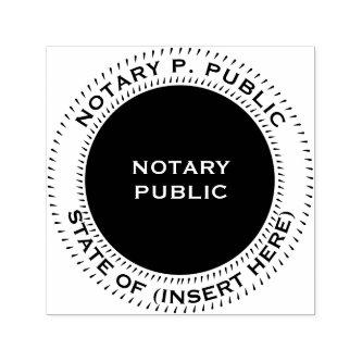 Notary Public round black white Self-inking Stamp