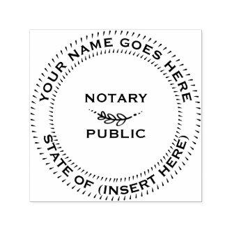 Notary Public round leaf motif Self-inking Stamp