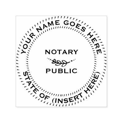 Notary Public round leaf motif Self-inking Stamp