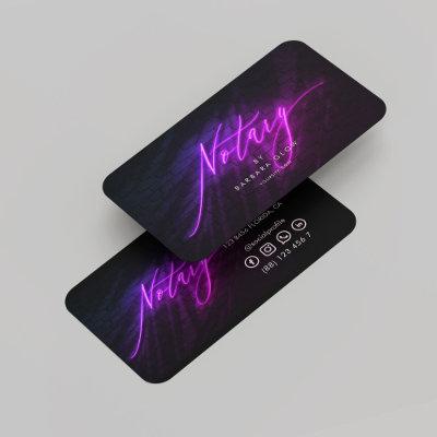Notary Public Signing Agent Neon Purple Modern
