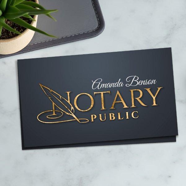 Notary Public Typography quill pen
