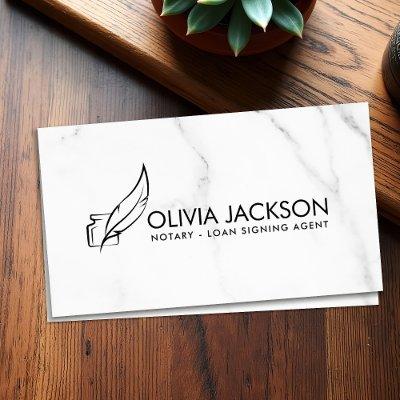 Notary quill pen and ink