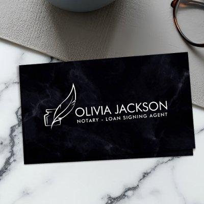 Notary quill pen and ink
