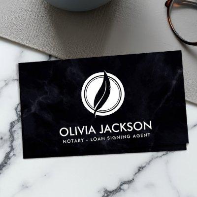 Notary quill pen and stamp