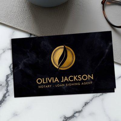 Notary quill pen and stamp