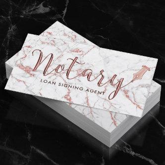 Notary Rose Gold Typography Modern Marble