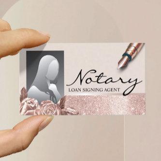 Notary Signing Agent Blush Rose Gold Floral Photo