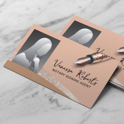 Notary Signing Agent Elegant Peach Color Photo
