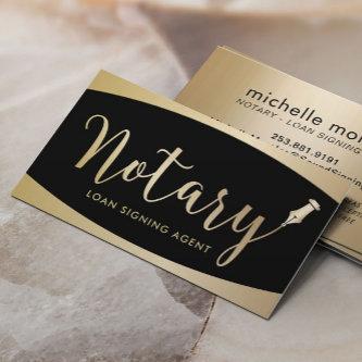 Notary Signing Agent Modern Black & Gold