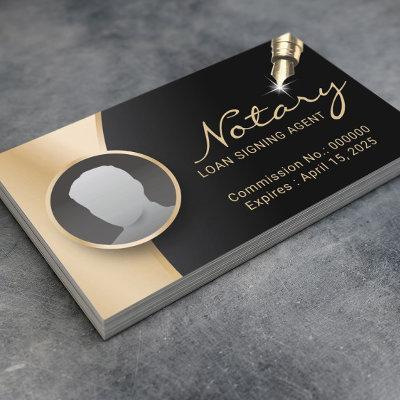 Notary Signing Agent Modern Black & Gold Photo