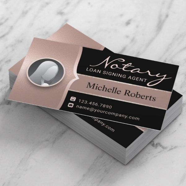 Notary Signing Agent Modern Rose Gold Photo