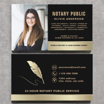 Notary Signing Agent Photo Black & Gold