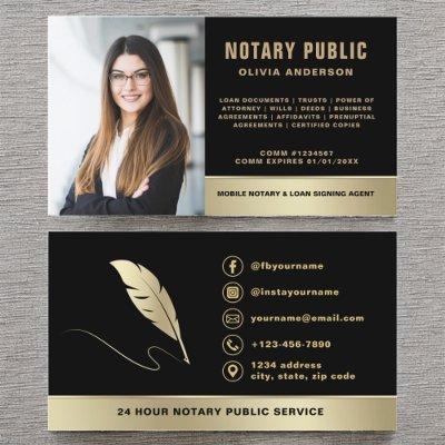 Notary Signing Agent Photo Black & Gold