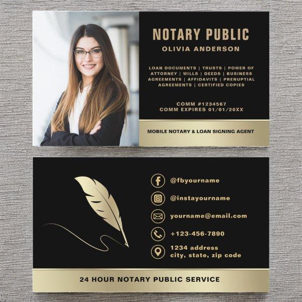 Notary Signing Agent Photo Black & Gold