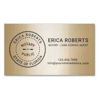 Notary Stamp Loan Signing Agent Modern Gold   Magnet