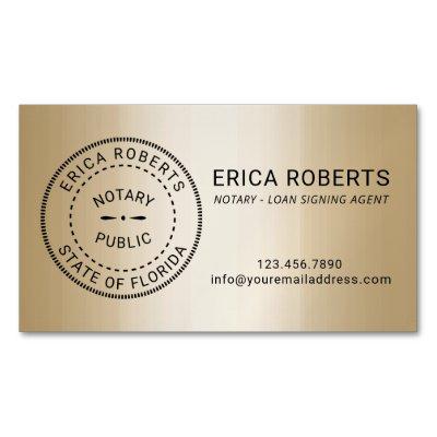 Notary Stamp Loan Signing Agent Modern Gold   Magnet